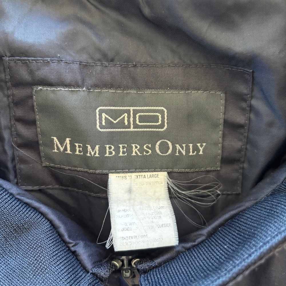 Members Only Mens XL Iconic Jacket‎ Blue Vintage Classic Bomber Windbreaker - Picture 7 of 7